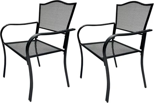 Miniatura 8 de 2-Pack Metal Patio Chairs, All-Weather Outdoor Dining Chairs with Breathable Mesh for Garden, Pool, Backyard & Lawn