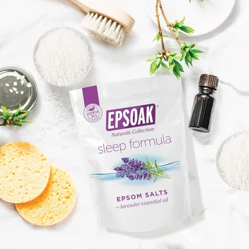 Miniatura 6 de Epsoak Sal de Epsom de 2 libras USP sulfato de magnesio con aroma a lavanda, bolsa de sal de Epsom resellable, fabricada en los Estados Unidos