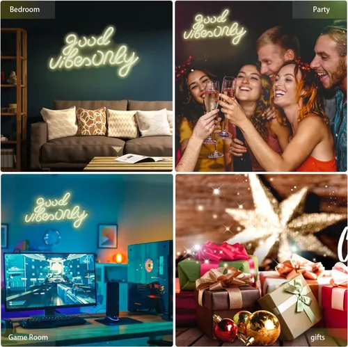 Miniatura 6 de Good Vibes Only - Letreros de neón para decoración de pared, luces de neón, adecuados para sala de estar, cerveza, bar, sala de juegos, hotel