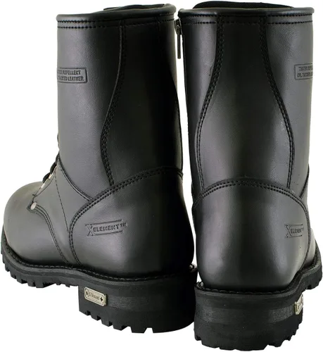 Miniatura 5 de Xelement 1446 Men's 'Vigilant' Black Leather Logger Boots with Inside Zipper