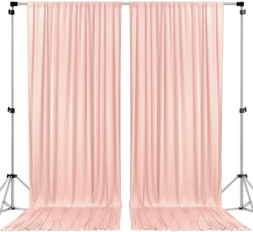 Miniatura 10 de AK TRADING CO. Cortinas de telón de fondo de poliéster IFR de 10 pies x 8 pies con bolsillos para varillas - Cortinas para decoración de ventana
