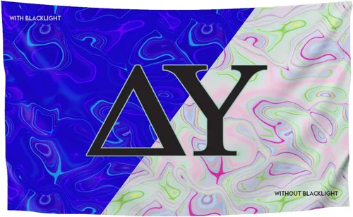 Miniatura 20 de Greek Club Sorority & Fraternity - Bandera de luz negra, 3 pies x 5 pies, licencia oficial, tapiz, exhibición, poliéster, pancarta de letras, CHI