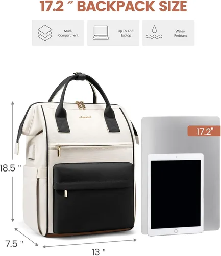 Miniatura 2 de LOVEVOOK Mochila para laptop para mujeres, Mochila bolso, Mochila de viaje de gran capacidad, Bolsa de enfermera, Bolsa para laptop para mujeres