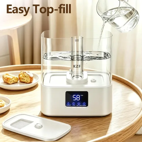 Miniatura 6 de KZF Humidificadores de llenado superior de 4 L para dormitorio y tiempo de funcionamiento de 40 horas, humidificador de niebla fría, 3 niveles