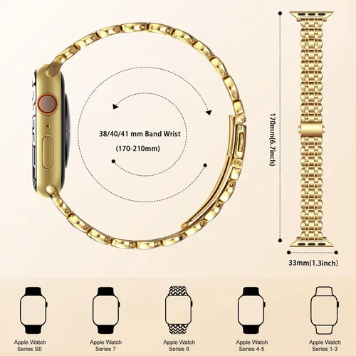 Miniatura 7 de Correas de reloj compatibles con Apple Watch Band de 1.496 in, 1.575 in, 1.614 in, 1.654 in, 1.732 in, 1.772 in, Iwatch SE Series 8/7/6/5/4/3/2/1