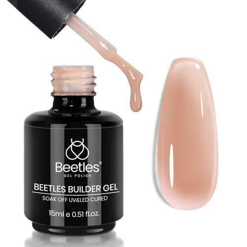 Miniatura 26 de Beetles Gel de uñas en gel de construcción 15ML, Gel fortalecedor de construcción 7 en 1, gel de uñas de extensión de uñas rosa nude translúcido
