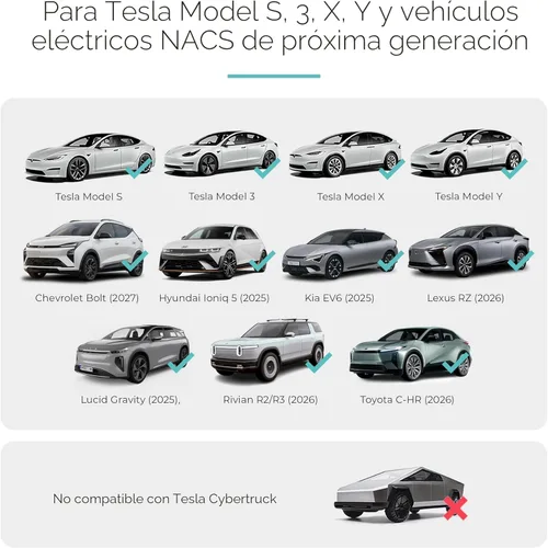 Miniatura 5 de Lectron Adaptador CCS a NACS para Tesla Model S, 3, X, Y y todos los vehículos eléctricos NACS (500A / 1,000V) - Adaptador de cargador rápido CCS1