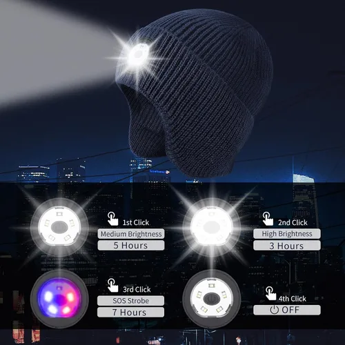 Miniatura 41 de Gorro Bluetooth con auriculares ligeros e inalámbricos, micrófono integrado y altavoces estéreo mejorados con música