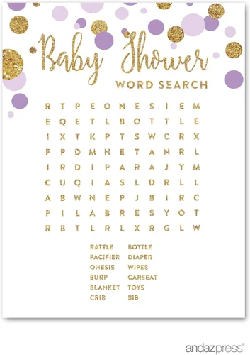 Miniatura 13 de Andaz Press Colección de fiesta de baby shower con purpurina dorada y lavanda, banderín colgante con cuerda, Welcome Baby!, 5 pies, 1 juego