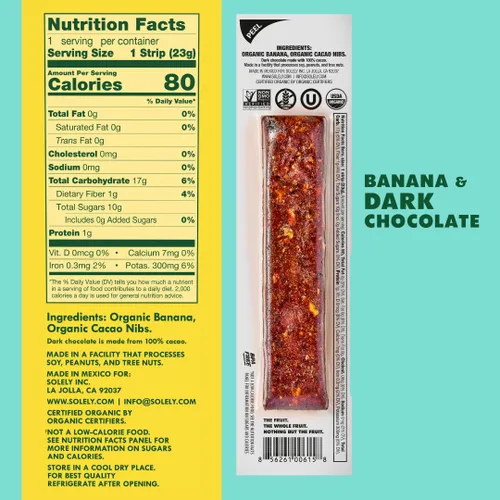 Miniatura 2 de Solely - Charqui de frutas orgánicas Un ingrediente Vegano Sin OGM Sin gluten Sin agregado de azúcar