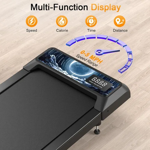 Miniatura 4 de Walking Treadmill Pad with Handle Bar, Silent Fitness Equipment, Treadmill with 4-in-1 Modes, Easy Assembly, Portable Home Gym Equipment Moon