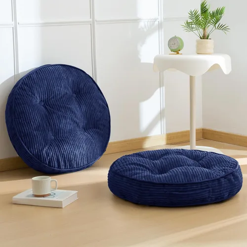 Miniatura 55 de HIGOGOGO Cojín de suelo para adultos, cojín de meditación, grande y redondo, funda de pana copetuda, para sala de estar o yoga, 22 x 22 pulgadas