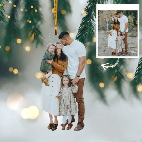 Miniatura 8 de IZI POD - Adorno familiar 2025, recuerdo de Navidad personalizado, decoración de madera o acrílico 2D personalizada para el hogar y el automóvil