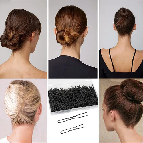 Miniatura 5 de 200 horquillas para el pelo en forma de U de 2.4 y 2 pulgadas, pasadores de pelo con caja de almacenamiento para mujeres y niñas y peluquería (negro)