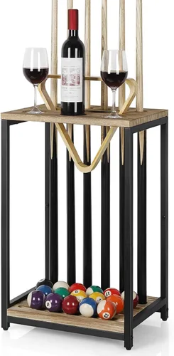 Miniatura 7 de smusei Soporte para tacos de billar de madera, accesorios para mesa de billar, sala de juegos, club con capacidad para 6 tacos, soporte de piso