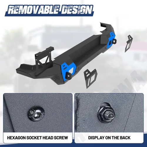 Miniatura 4 de Parachoques trasero para Ford Bronco 2/4 puertas 2021 2022 2023 2024 2025 2026 Se adapta a neumáticos de hasta 37 pulgadas Conserva sensores