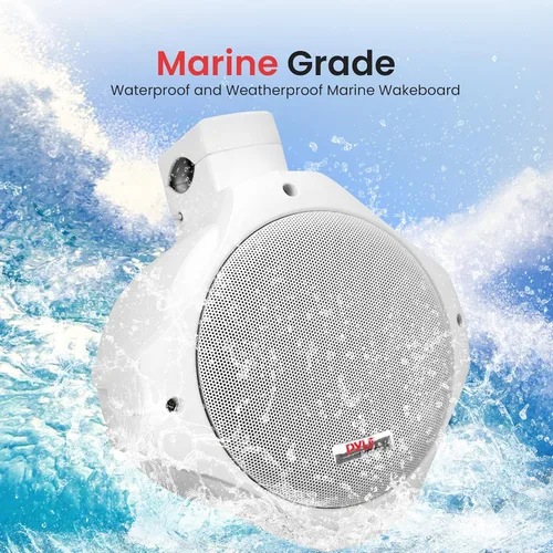 Miniatura 4 de Pyle Altavoces de torre de wakeboard marinos impermeables – Juego de altavoces de doble subwoofer de 6.5 pulgadas y tweeter de 1 pulgada