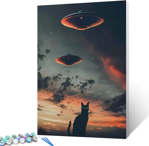 Miniatura 15 de Tucocoo Graffiti Astronauta - Pintura por números para adultos, espacio exterior, astronauta, pintura al óleo digital, pintura acrílica, kits