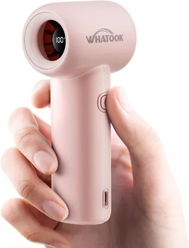 Miniatura 9 de WHATOOK Ventilador de mano portátil, mini ventilador turbo de alta velocidad con 5 velocidades, ventilador personal recargable USB-C de 3000 mAh