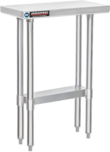 Miniatura 16 de DuraSteel Carrito de acero inoxidable NSF de 30 x 72 pulgadas, mesa de preparación de alimentos resistente con estante inferior, isla de cocina