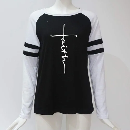 Miniatura 2 de Camiseta de manga larga con estampado de letras para mujer