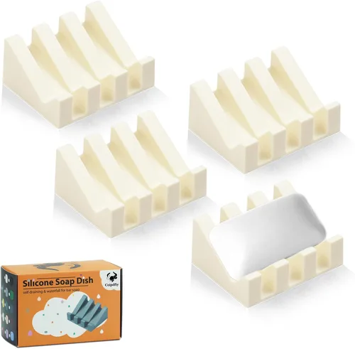 Miniatura 42 de Jabonera Autodrenante con Soporte, Jabonera de Silicona, para Baño, Cocina, Esponjas, Puede Extender la Vida del Jabón, Mantiene las Barras de Jabón