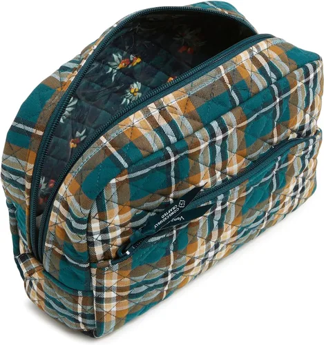 Miniatura 2 de Vera Bradley Bolsa organizadora de maquillaje cosmético grande de algodón para mujer Tartán Huerto