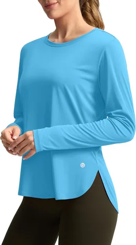 Miniatura 25 de Camisetas de sol para mujer, con protección ultravioleta FPU 50+, manga larga, ligera, de secado rápido, para entrenamiento, senderismo, para mujer