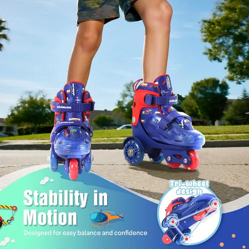 Miniatura 3 de Patines de Ruedas para Niños Principiantes - ZOOBLISS Patines de Ruedas para Niños Pequeños para Niños y Niñas de 3 a 7 Años con Ruedas que se azul