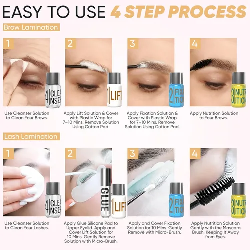 Miniatura 9 de Kit de laminación de cejas y pestañas Uso en casa y salón de belleza Kit profesional de laminación de cejas 2 en 1 y levantamiento de pestañas