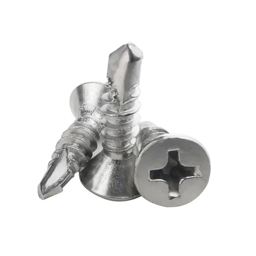Miniatura 10 de 120 tornillos de chapa metálica de cabeza plana #8 x 1, tornillos de cabeza plana de acero inoxidable 410, tornillos autorroscantes de cabeza