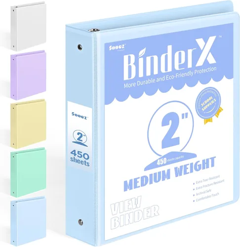 Miniatura 31 de BinderX - Carpeta de 3 anillos redondos extraduradera de 1 pulgada, se adapta a 175 hojas de papel de 8.5 x 11 pulgadas, cubierta personalizable