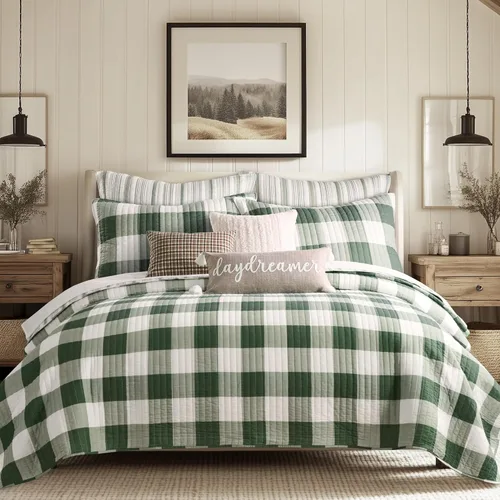 Miniatura 21 de Levtex Home - Juego de edredón Camden tamaño matrimonial (96 x 110 pulgadas) con dos fundas de almohada estándar (26 x 20 pulgadas), patrón a Azul