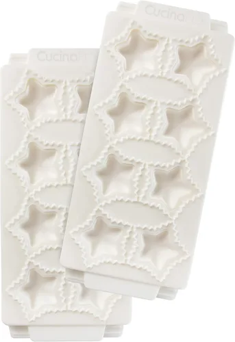 Miniatura 9 de Moldes para ravioles de estrellas (paquete de 2) – Mini estrellas del 4 de julio de 2 pulgadas – Máquina de pasta rellena casera – Bandeja de 2