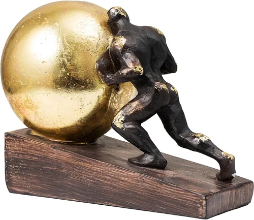 Miniatura 10 de Lukitas Atlas Sosteniendo el Mundo Estatua y Escultura, Figurina de Luchador Decoración, Escultura Levantando una Bola, Ornamento Creativo
