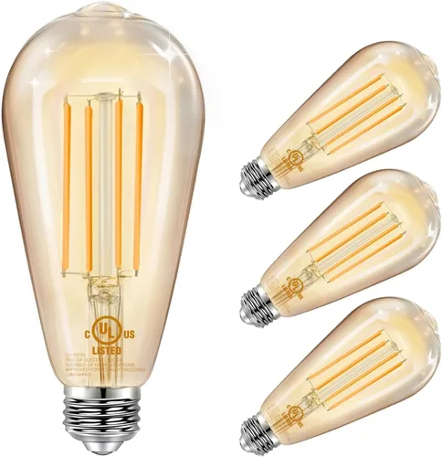 Miniatura 9 de DAYBETTER Paquete de 4 bombillas LED Edison vintage, bombilla LED E26 equivalente a 60 W, bombillas LED regulables, 8 W de alto brillo, 800 lúmenes