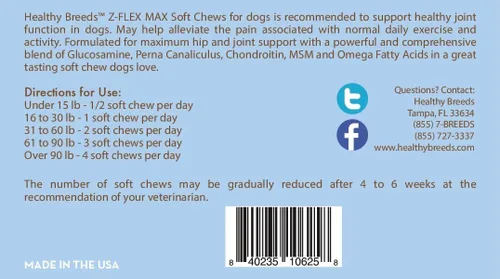 Miniatura 49 de Healthy Breeds Great Pyrenees Z-Flex Max - Masticables suaves para cadera y articulaciones, 50
