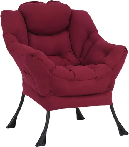 Miniatura 36 de Welnow - Silla perezosa con otomana, moderna silla de descanso con reposabrazos y bolsillo lateral, juego de sillón tapizado de ocio, sillón