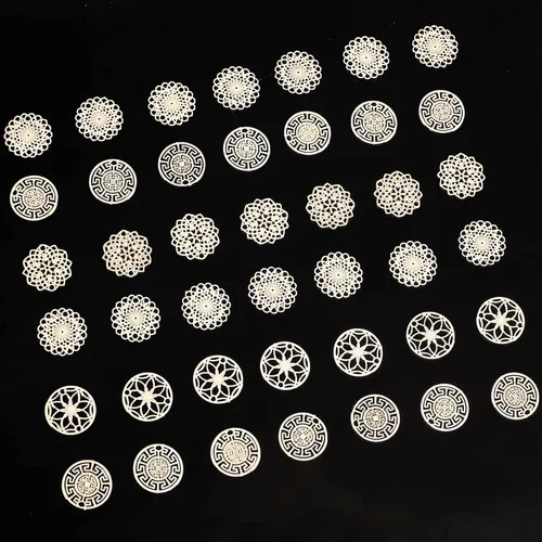 Miniatura 5 de CHGCRAFT Brass Filigree Charms Connectors Flat Links Golded Hollow Filigree Pendant for DIY Bracelet Earring Necklace Jewelry Making