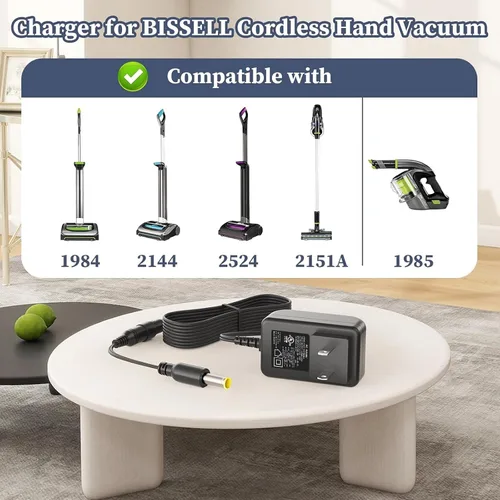 Miniatura 2 de Cargador para Bissell 1984 2524 1985 1610982 Cable de alimentación de vacío para AirRam 21448 2151A 21512 21513 Adaptador de CA limpiador Adaptador