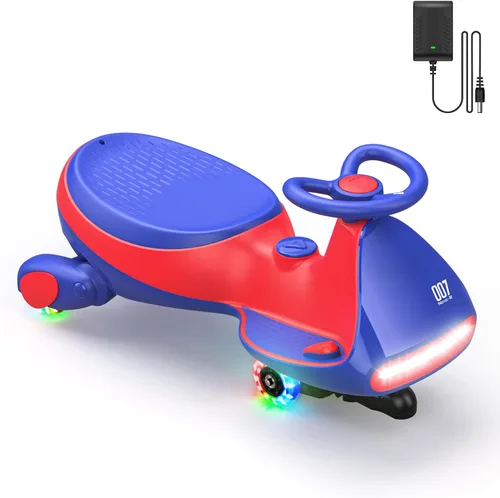 FanttikRide N7 - Coche eléctrico clásico con pedal, batería recargable, juguetes para montar, auto oscilante, 2 velocidades, antivuelco, ruedas de