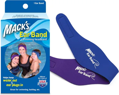 Mack's Diadema de natación – La mejor diadema de nadador – Recomendado por médicos para mantener el agua fuera y mantener los tapones en los oídos –