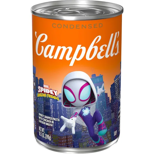 Miniatura 20 de Sopa condensada Campbell’s para niños, pasta Paw Patrol de formas impresionantes con pollo en caldo de pollo, lata de 10.5 onzas (paquete de 12)