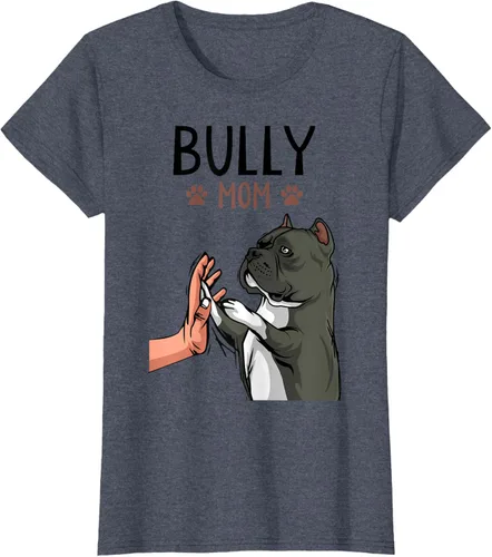 Miniatura 59 de American Bully Mom Cute Dog Mama Camiseta divertida para mujer, Blanco, S