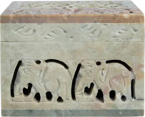Miniatura 7 de Crocon Joyero de elefante hecho a mano Caja de piedra para joyería 4 x 4 pulgadas organizador hecho a mano caja de baratijas regalo para ella