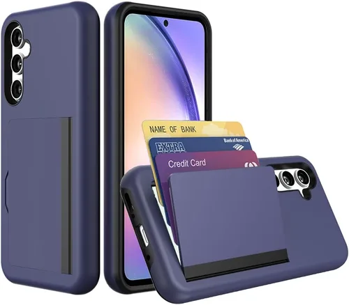 Miniatura 14 de Funda para Samsung Galaxy S25 con tarjetero, ranura para tarjeta de crédito Funda protectora tipo cartera - Negro