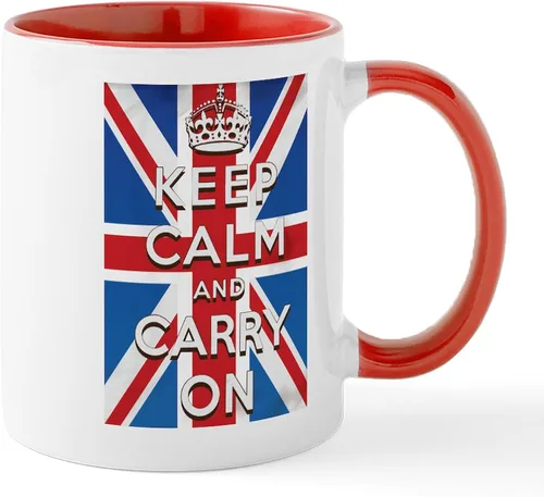 Miniatura 92 de CafePress Born American, British By Hea Taza de café de cerámica de 11 oz (11.0 fl oz)