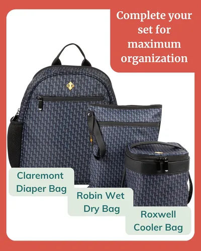 Miniatura 7 de IDAHO JONES Bolsa de pañales pequeña, mini mochila para pañales, espaciosa y elegante, correas para cochecito y cambiador incluidos, Claremont