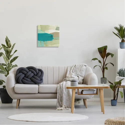 Miniatura 3 de Stupell Industries Arte de pared en lienzo abstracto verde y azul por Flora Kouta Stupell Industries 17 x 17 Inches, Easy to Hang and Sturdy