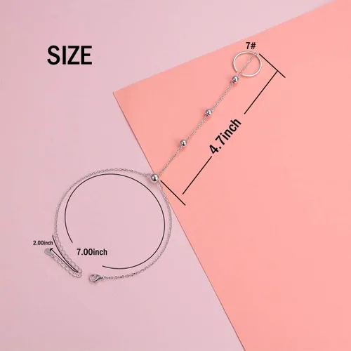 Miniatura 6 de Juego de cadena ajustable de plata de ley S925 para mujer, Circonita cúbica
